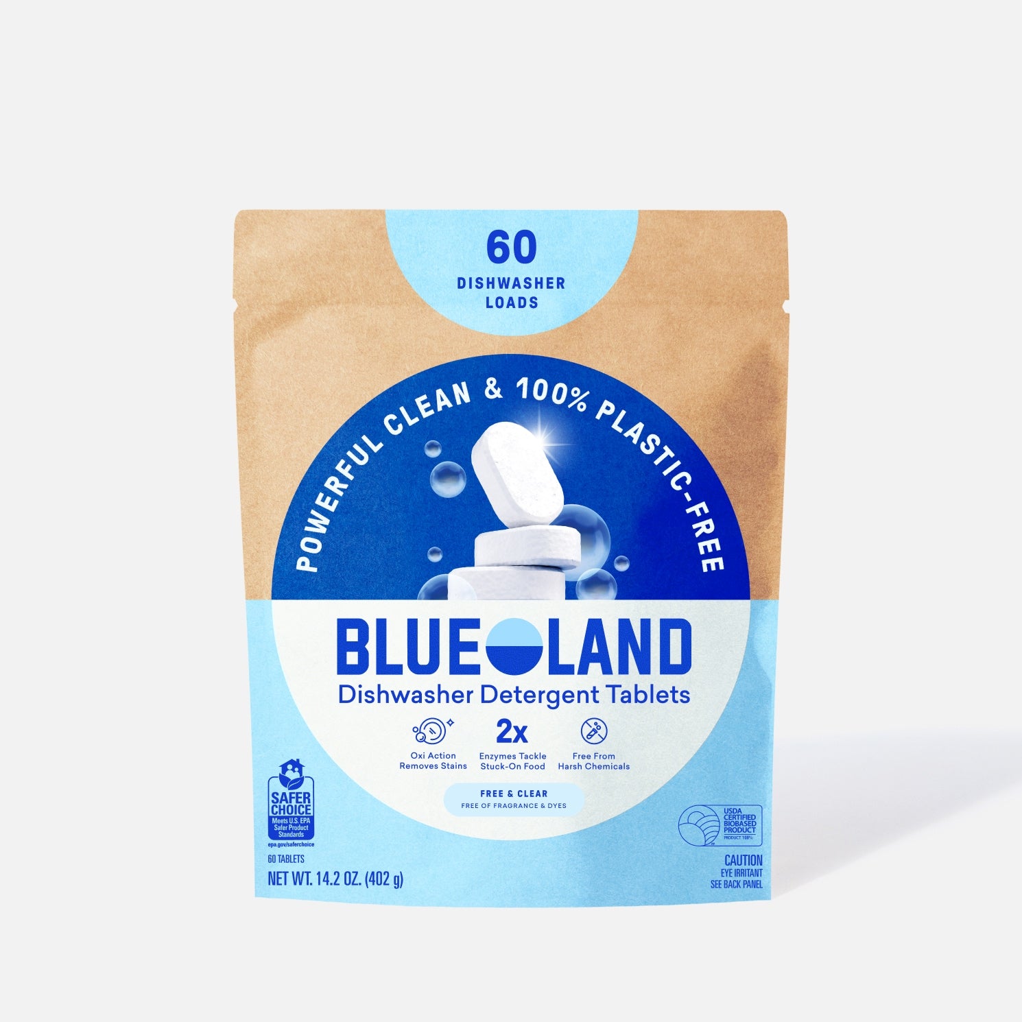Blueland Free & Clear dishwasher detergent tablet refill pouch